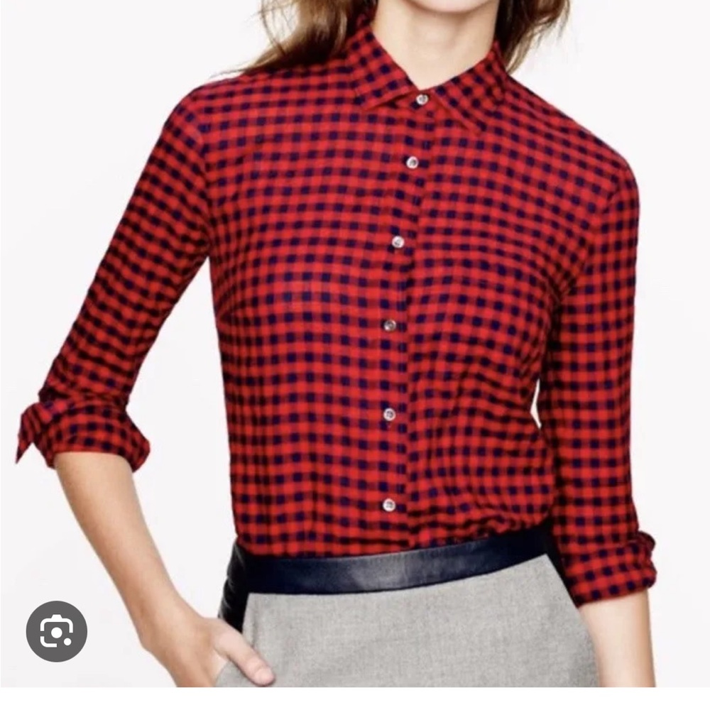 J. Crew Crinkly Boy Shirt in Gingham